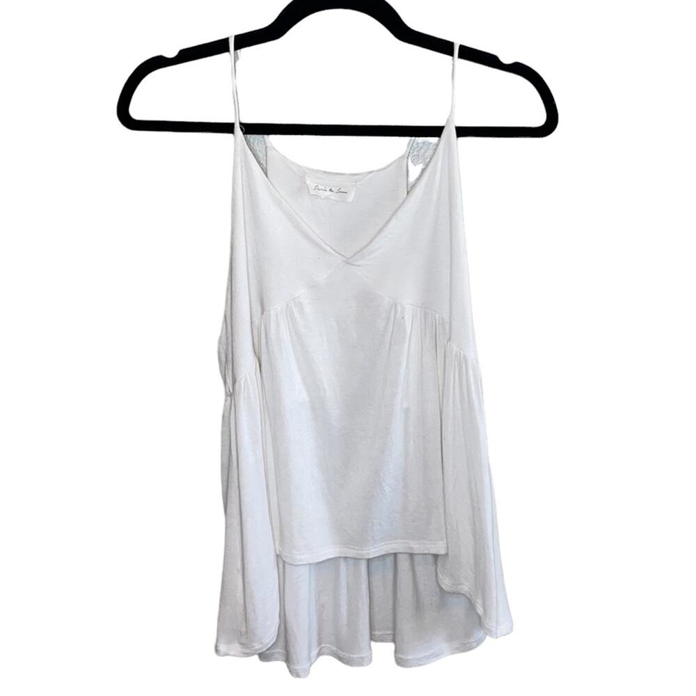 White Tiered Babydoll Tank Medium Flowy Lightweight